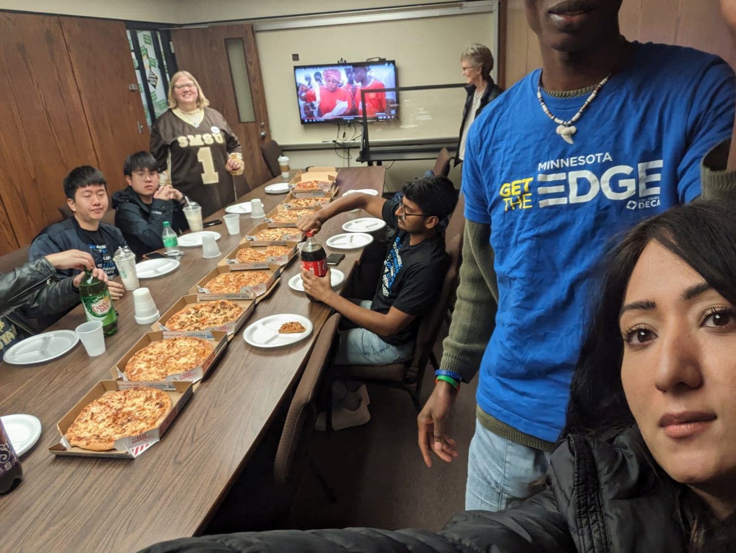 SMSU DECA members at a chapter social event